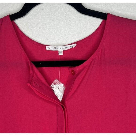 Violet + Claire Blouse Sleeveless Tank Pink V Neck Size Small NWT - Picture 2 of 11